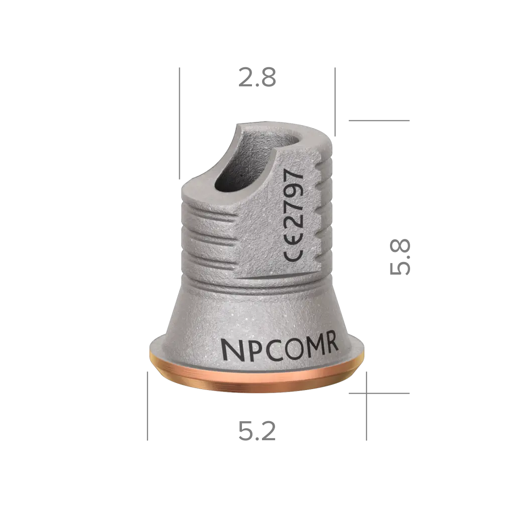 Abutment, titanium base, 1 mm, rotational, M