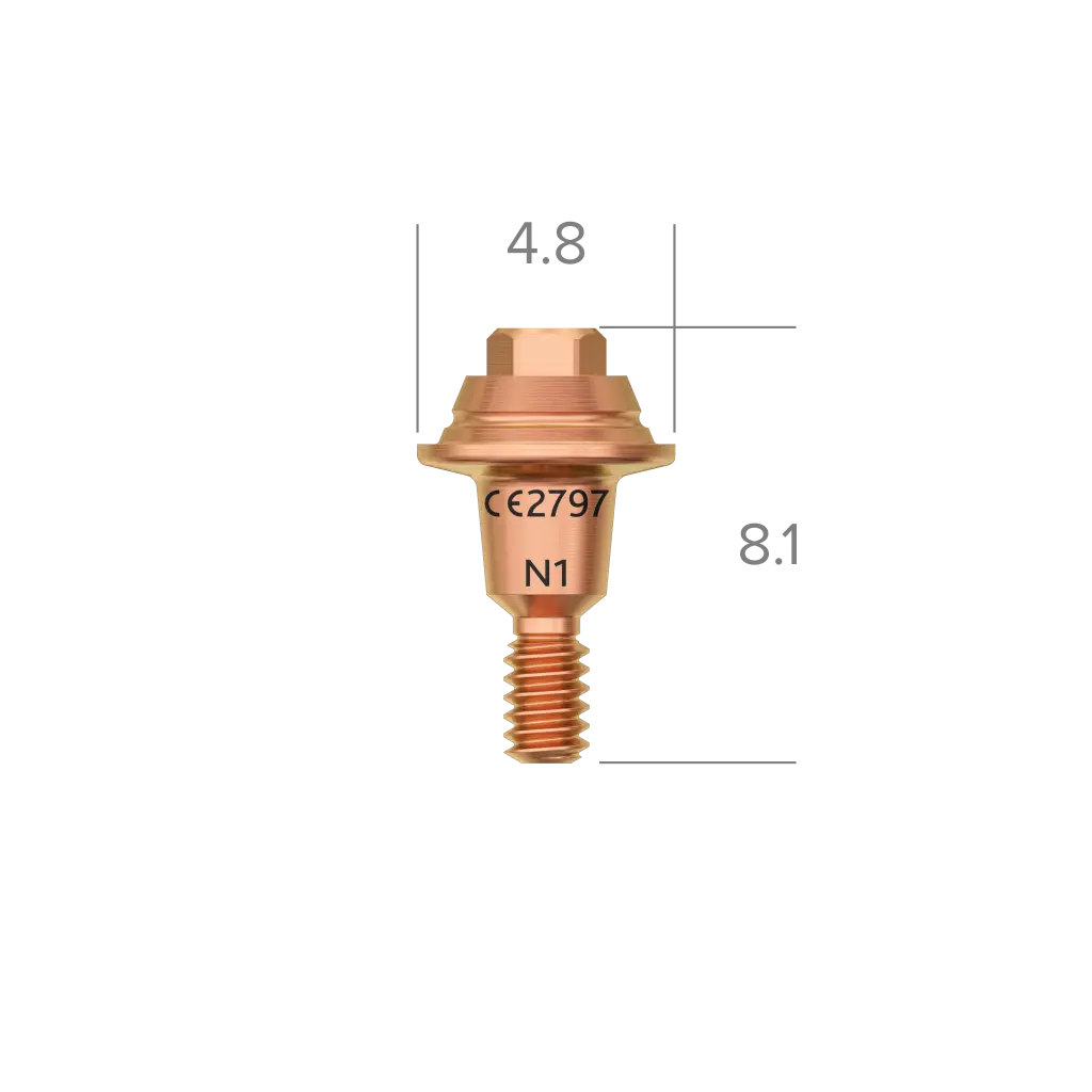 Abutment, multi-unit, N platform, 1 mm, R.